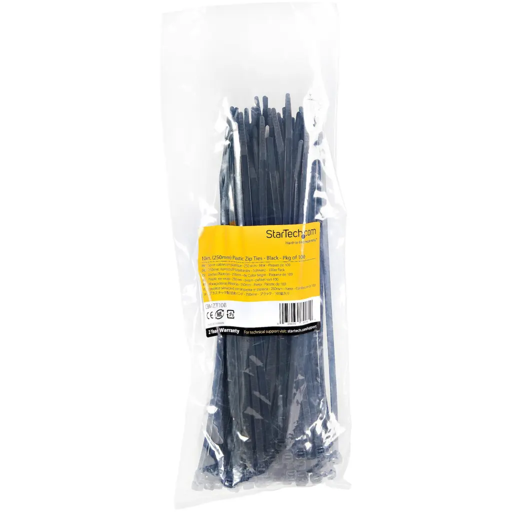 StarTech.com 100 Pack 10 inch Cable Zip Ties