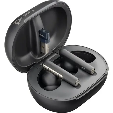 HP Poly Voyager Free 60+ UC Carbon Black Wireless Earbuds with Touchscreen Charging Case