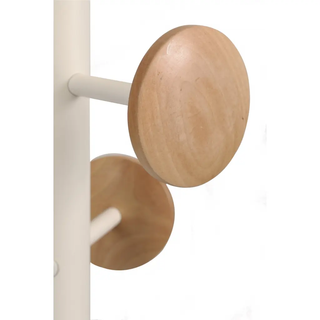 Alba Music Coat Stand 6 Pegs Wood and White - PMMUSIC BC