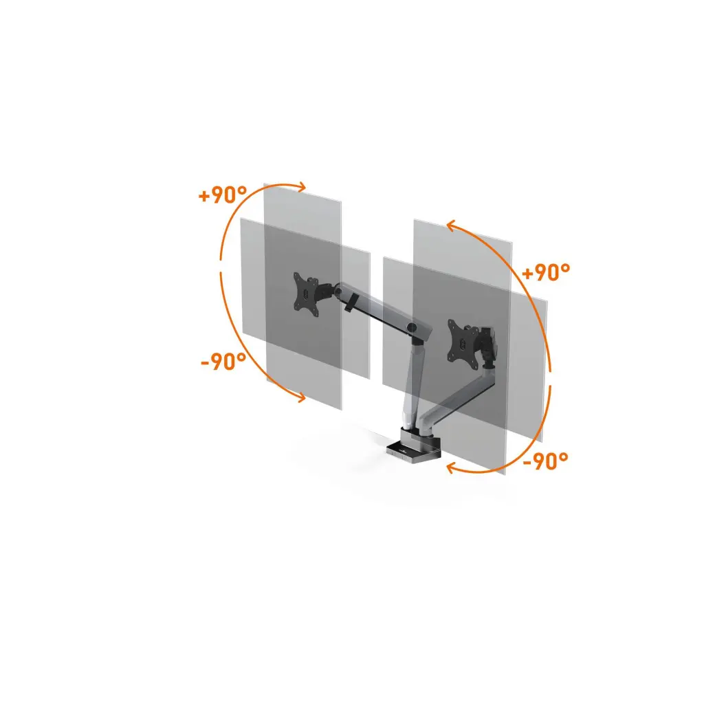 Durable SELECT PLUS 2-Screen Recycled Aluminium Monitor Mount - 509723 DD