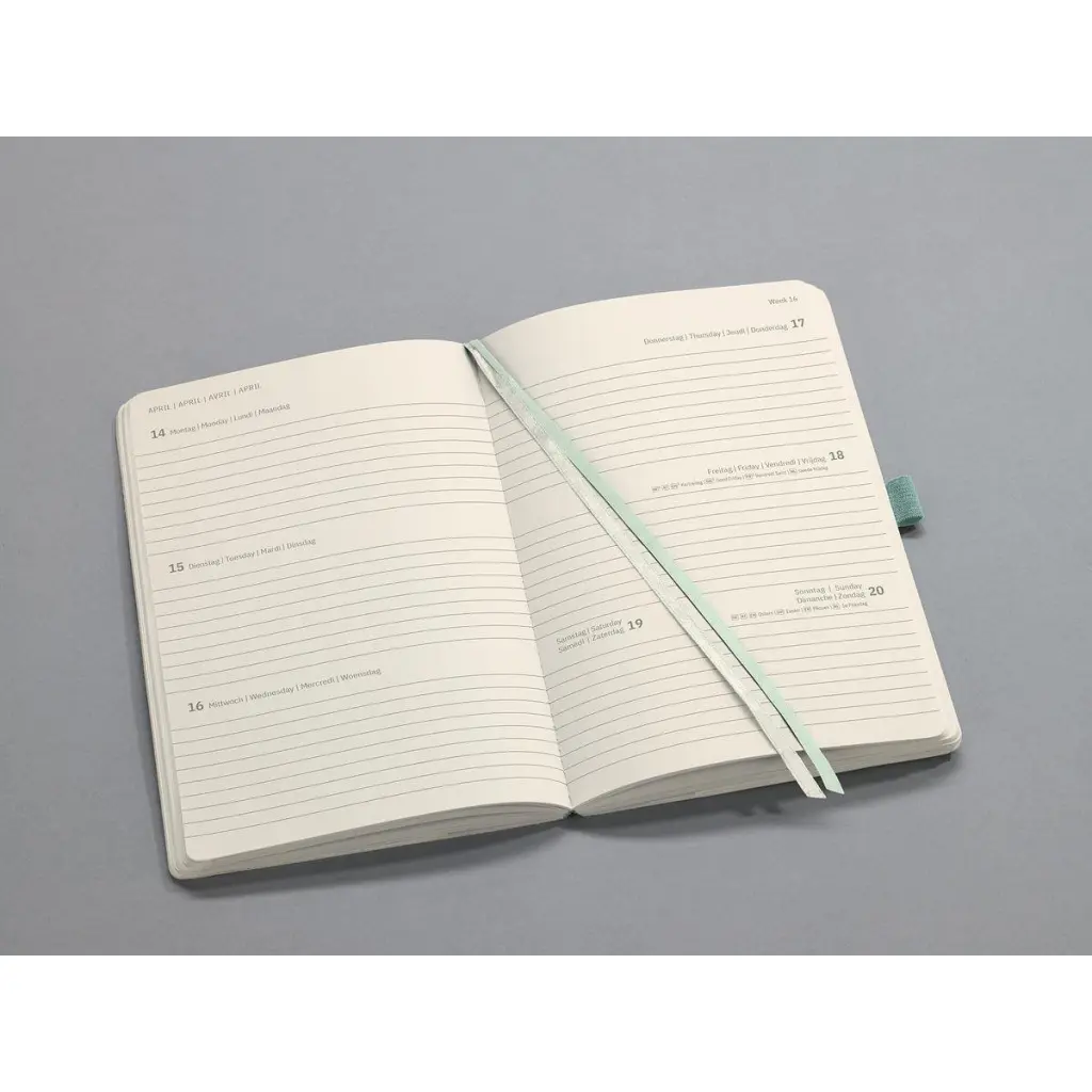 Conceptum Diary 2025 Approx A5 Week To View Softcover Softwave Surface 135x210x27mm Mint Green