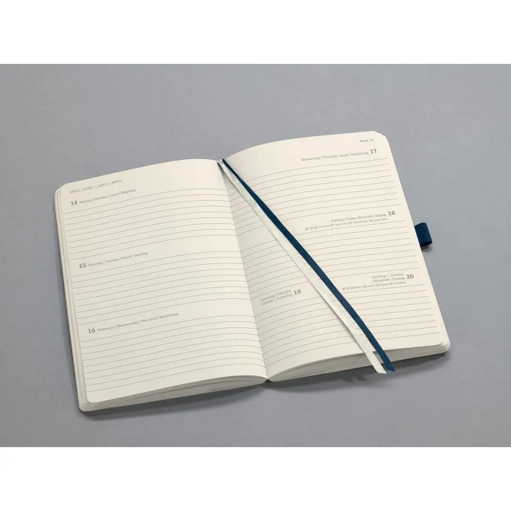 Conceptum Diary 2025 Approx A5 Week To View Softcover Softwave Surface 135x210x27mm Midnight Blue