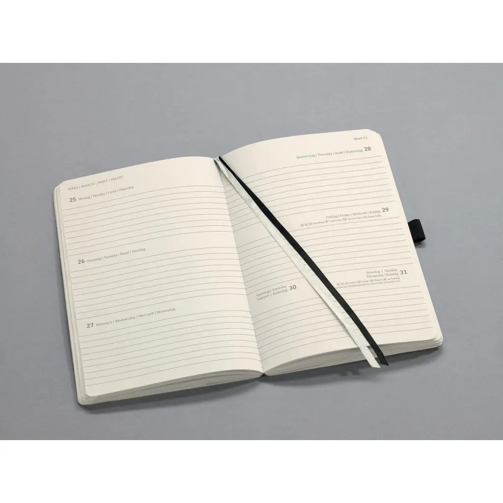 Conceptum Diary 2025 Approx A5 Week To View Softcover Softwave Surface 135x210x27mm Black