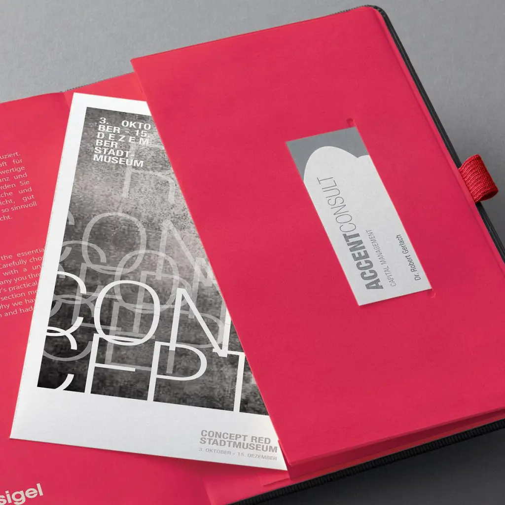 Conceptum Diary 2025 Approx A5 Week To View Hardcover Softwave Surface 148x213x30mm Black-Red