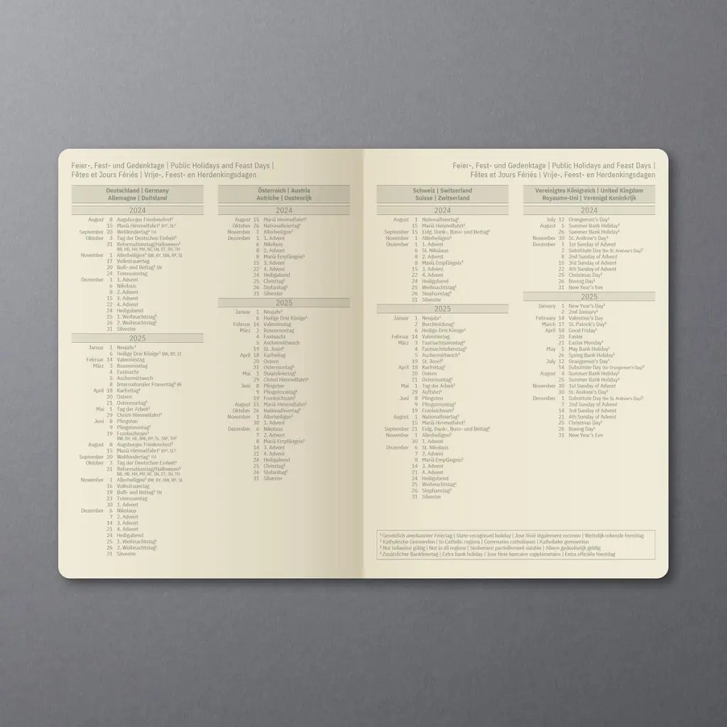 Conceptumm Appointment Diary 2025 A4+ Day Per Page Vertical Layout Hardcover Softwave Surface 225x315x20mm Black