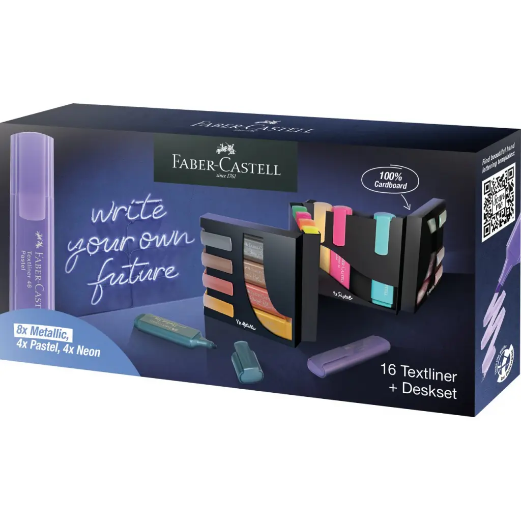 Faber-Castell Highlighter Textliner 46 Assorted Colours (Deskset 16) - 254603