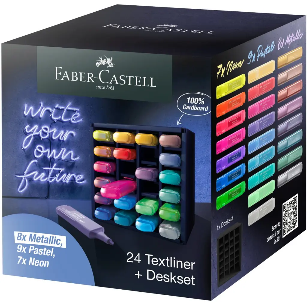 Faber-Castell Highlighter Textliner 46 Assorted Colours (Deskset 24) - 254602