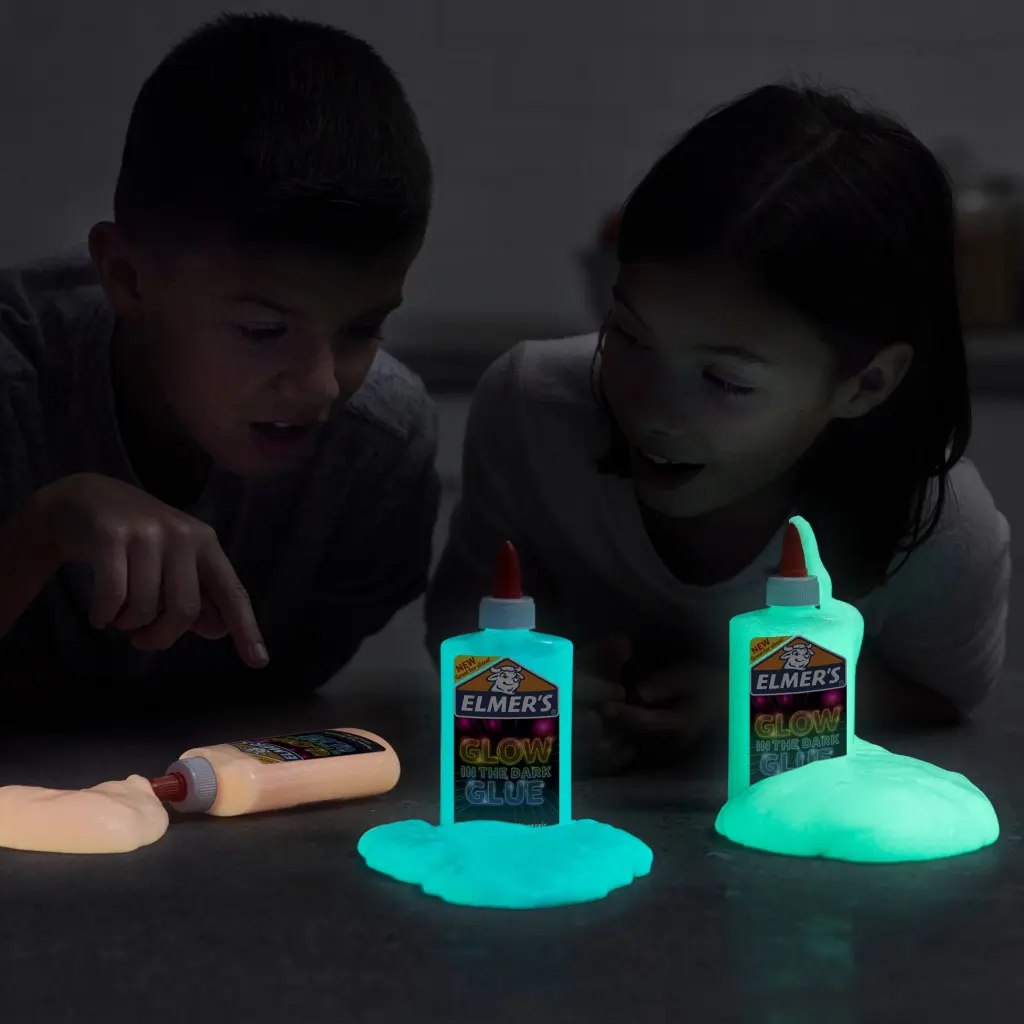 Elmers Glow In The Dark Slime Kit Includes Glow In The Dark Glue (Blue and Pink) and Elmers Magical Liquid Slime Activator (X2) - 4 Piece Kit - 216208