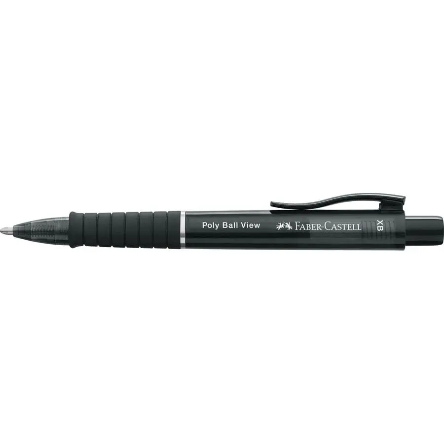 Faber-Castell Ballpoint Pen Poly Ball View Black (Pack 5) - 145755