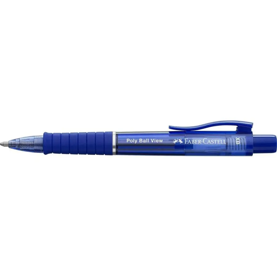 Faber-Castell Ballpoint Pen Poly Ball View Blue (Pack 5) - 145751