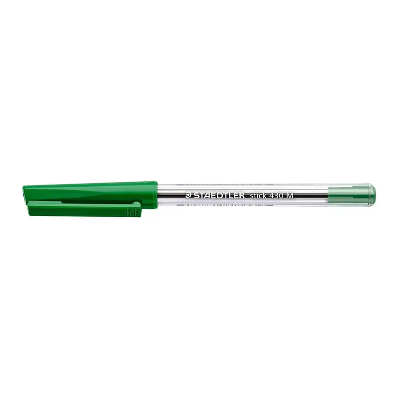 Staedtler 430 Stick Ballpoint Pen 1.0mm Tip 0.35mm Line Green (Pack 10) - 430M-5