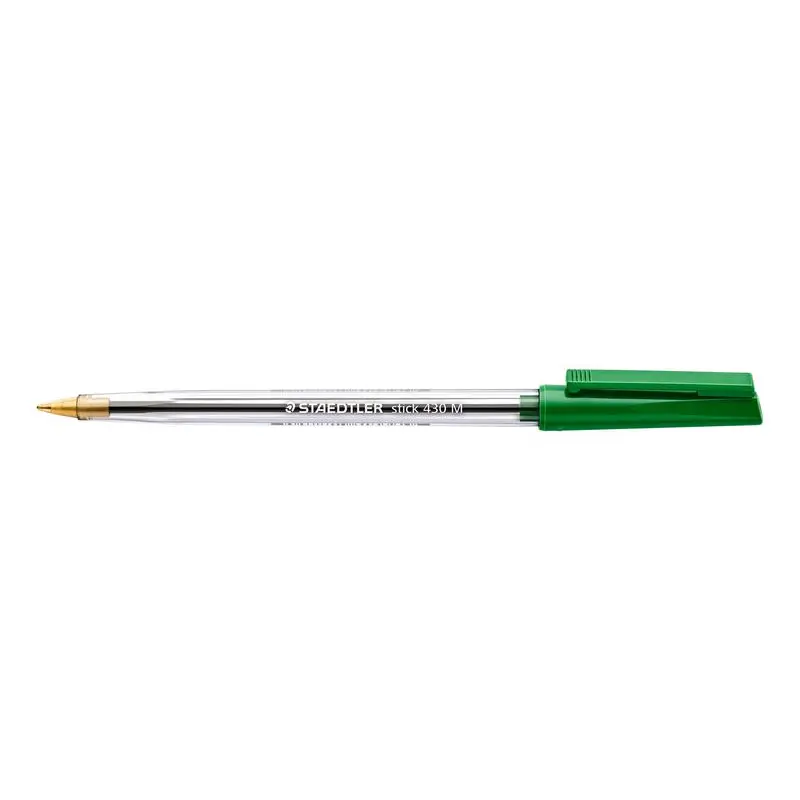 Staedtler 430 Stick Ballpoint Pen 1.0mm Tip 0.35mm Line Green (Pack 10) - 430M-5