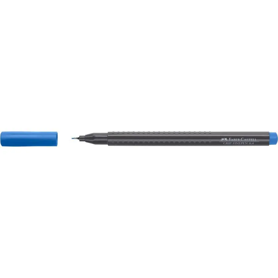 Faber-Castell Fibre-Tip Grip Pen 0.4mm Tip Helioblue Reddish 56% Recycled Plastic (Pack 10) - 151651