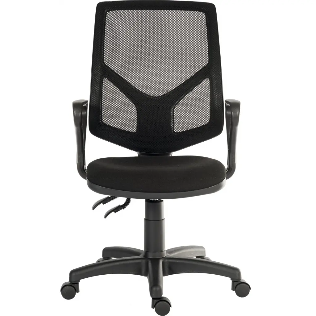 Teknik Office Vanguard Twin Lever Mesh Back Executive Task Operator Office Chair With Loop Arms Black - 6998/0288