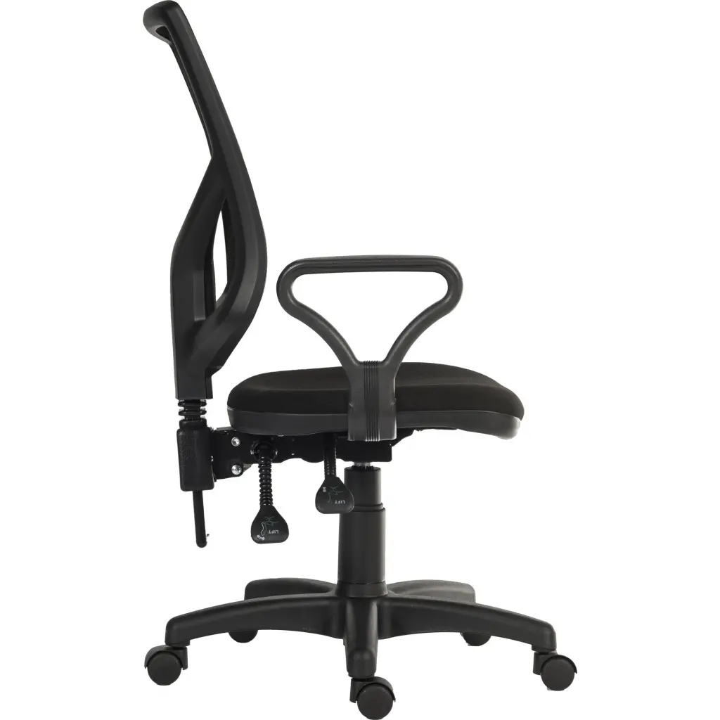 Teknik Office Vanguard Twin Lever Mesh Back Executive Task Operator Office Chair With Loop Arms Black - 6998/0288