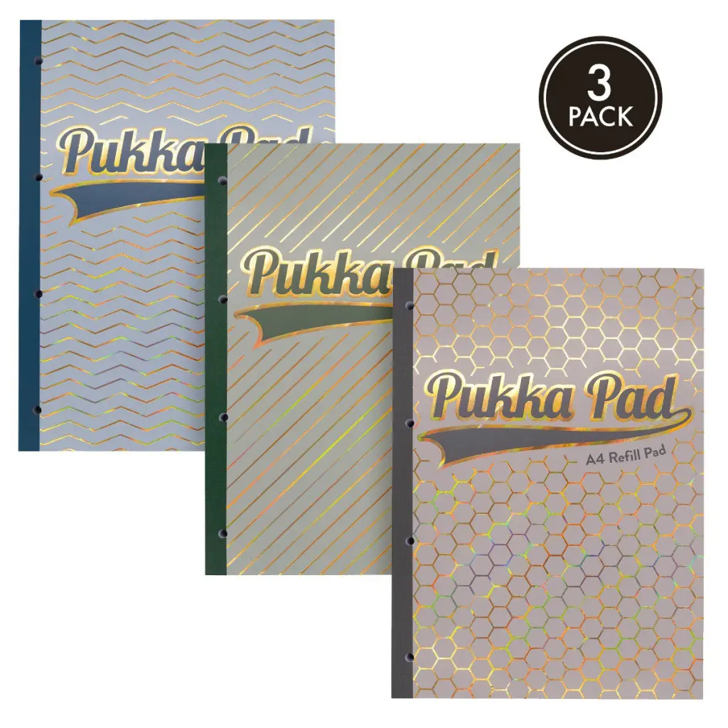 Pukka Haze Refill Pad A4 300 Ruled Pages With Margin 4 Hole Punched Sidebound Assorted Colours (Pack 3 - 9877(AST)-HZE