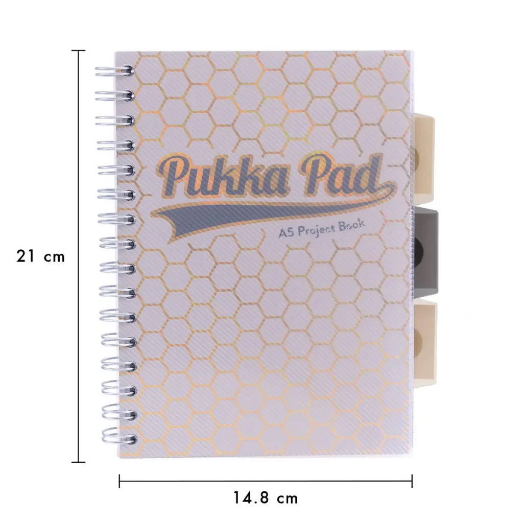 Pukka Haze Project Book A5 Wirebound 200 Ruled Pages 80gsm Paper With 5 Repositional Dividers Assorted Colours (Pack 3) - 9874(AST)-HZE