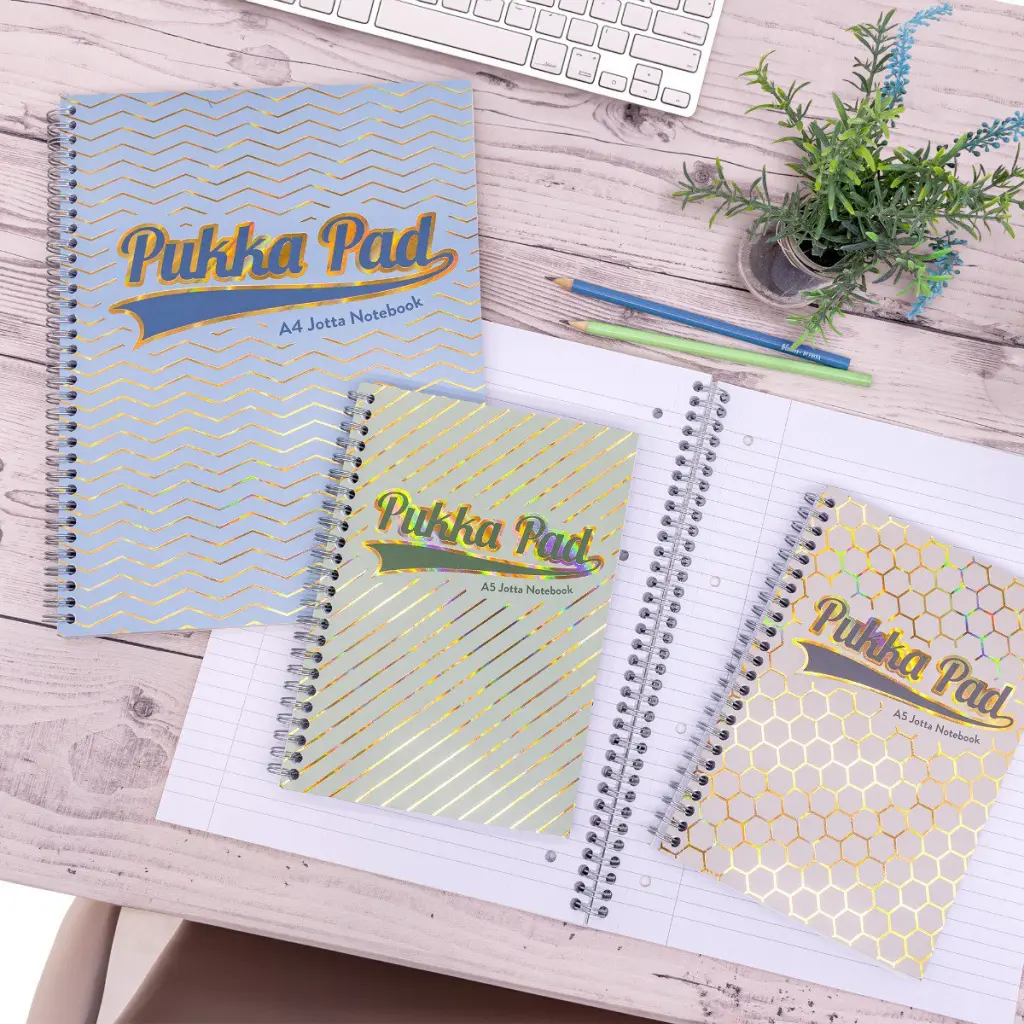 Pukka Haze Jotta Notepad A4+ Wirebound 200 Ruled Pages 80gsm Paper Assorted Colours (Pack 3) - 9865(AST)-HZE