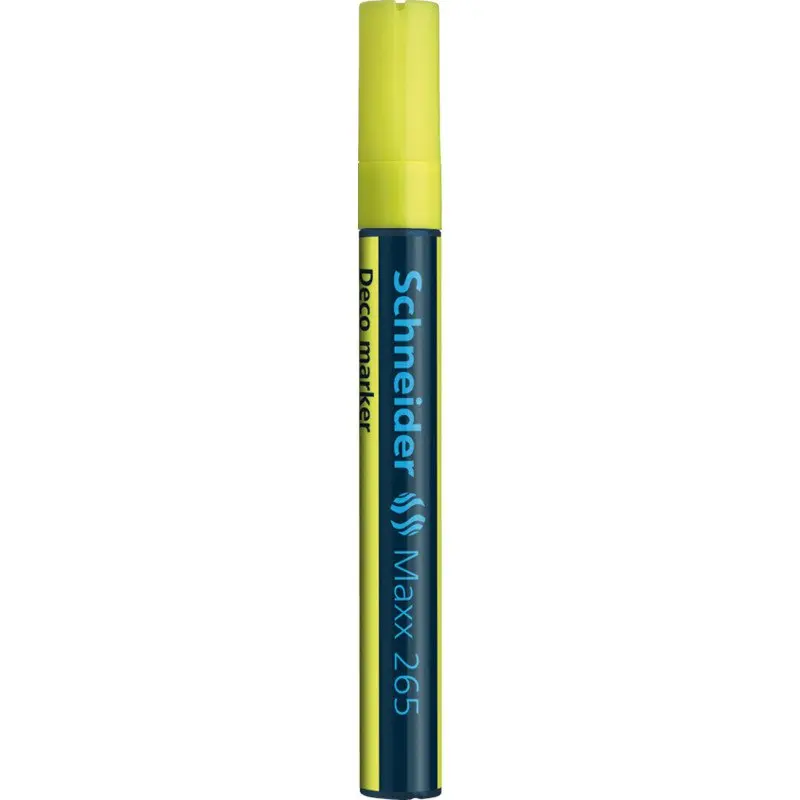 Schneider Maxx 265 Chalk Marker Odourless Liquid Chalk Bullet Tip 2mm-3mm Line Width Yellow (Pack 10) - 126505