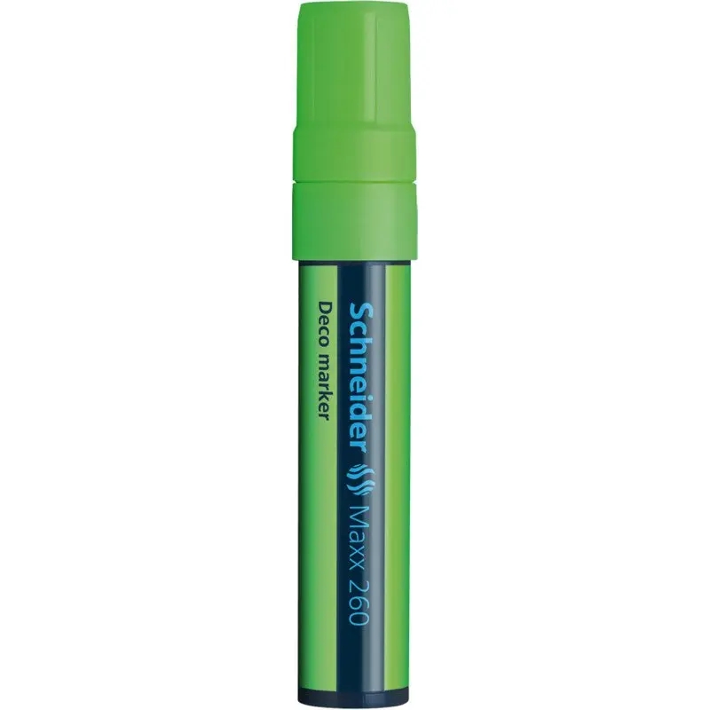 Schneider Maxx 260 Chalk Marker Odourless Liquid Chalk Chisel Tip 5mm-15mm Line Width Green (Pack 5) - 126011