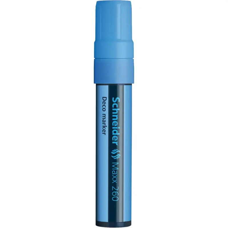 Schneider Maxx 260 Chalk Marker Odourless Liquid Chalk Chisel Tip 5mm-15mm Line Width Blue (Pack 5) - 126010