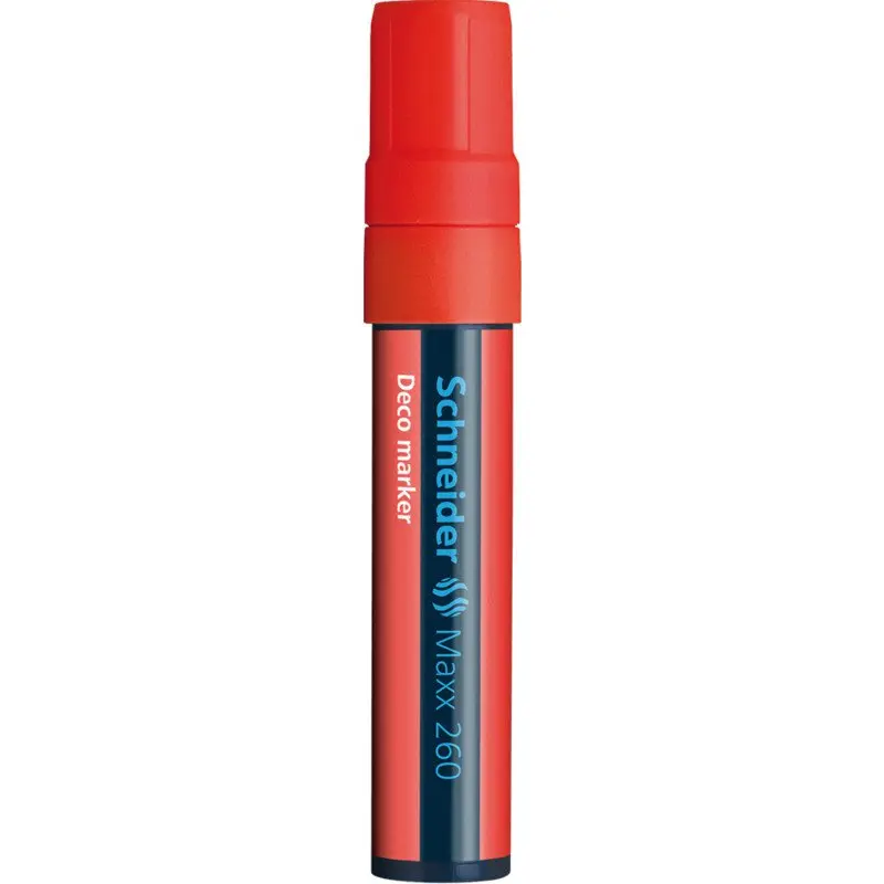 Schneider Maxx 260 Chalk Marker Odourless Liquid Chalk Chisel Tip 5mm-15mm Line Width Red (Pack 5) - 126002