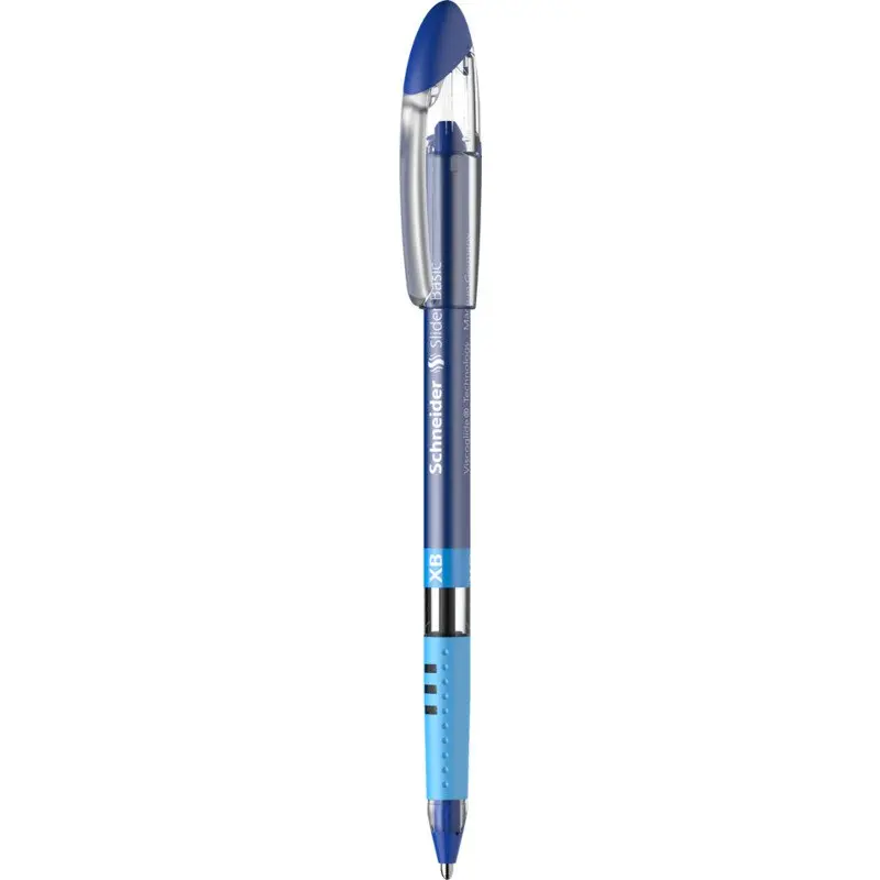 Schneider Slider Basic XB Ballpoint Pen Extra Broad Tip Blue Ink with Rubberised Grip Zones (Pack 10) - 151203