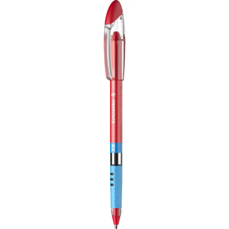 Schneider Slider Basic XB Ballpoint Pen Extra Broad Tip Red Ink with Rubberised Grip Zones (Pack 10) - 151202