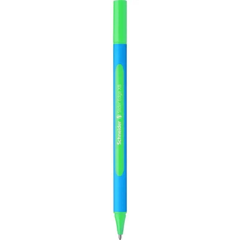 Schneider Slider Edge XB Ballpoint Pen Extra Broad Tip Green Ink with Rubberised Three Sided Barrel made of 83% Recycled Plastic (Pack 10) - 152204