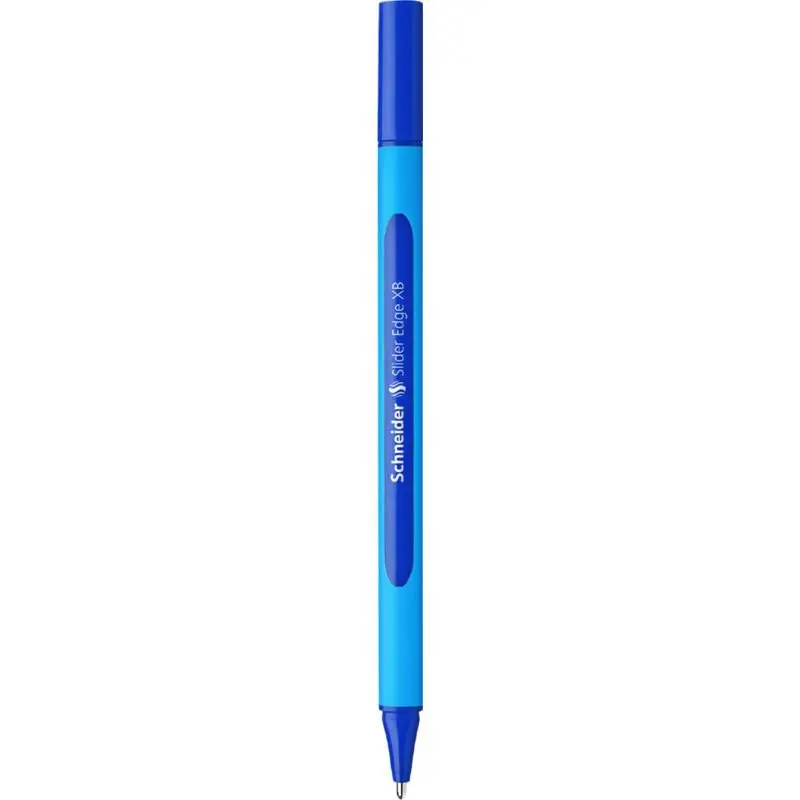 Schneider Slider Edge XB Ballpoint Pen Extra Broad Tip Blue Ink with Rubberised Three Sided Barrel made of 83% Recycled Plastic (Pack 10) - 152203