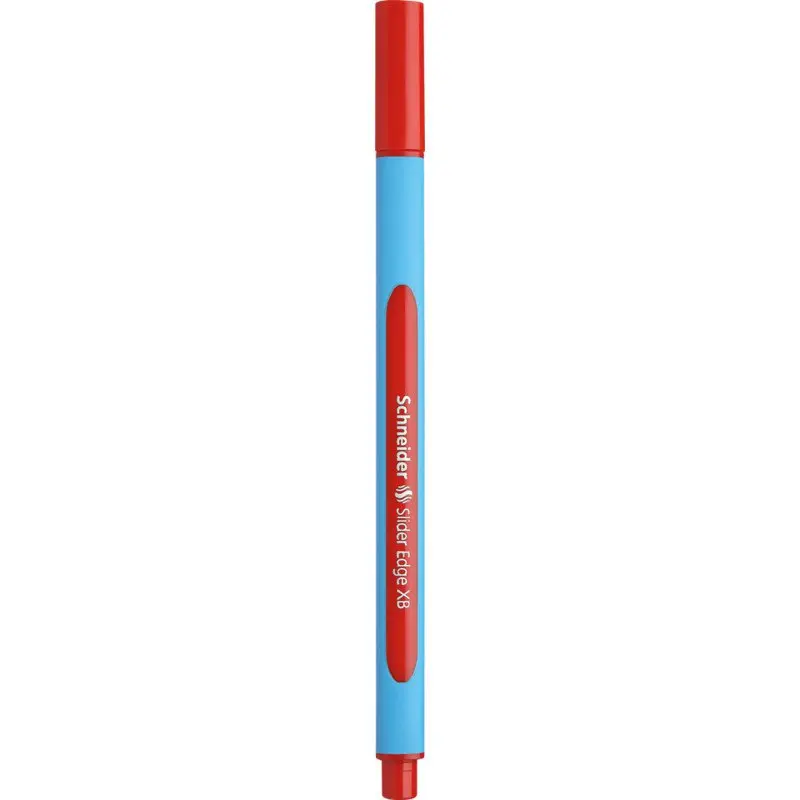 Schneider Slider Edge XB Ballpoint Pen Extra Broad Tip Red Ink with Rubberised Three Sided Barrel made of 83% Recycled Plastic (Pack 10) - 152202