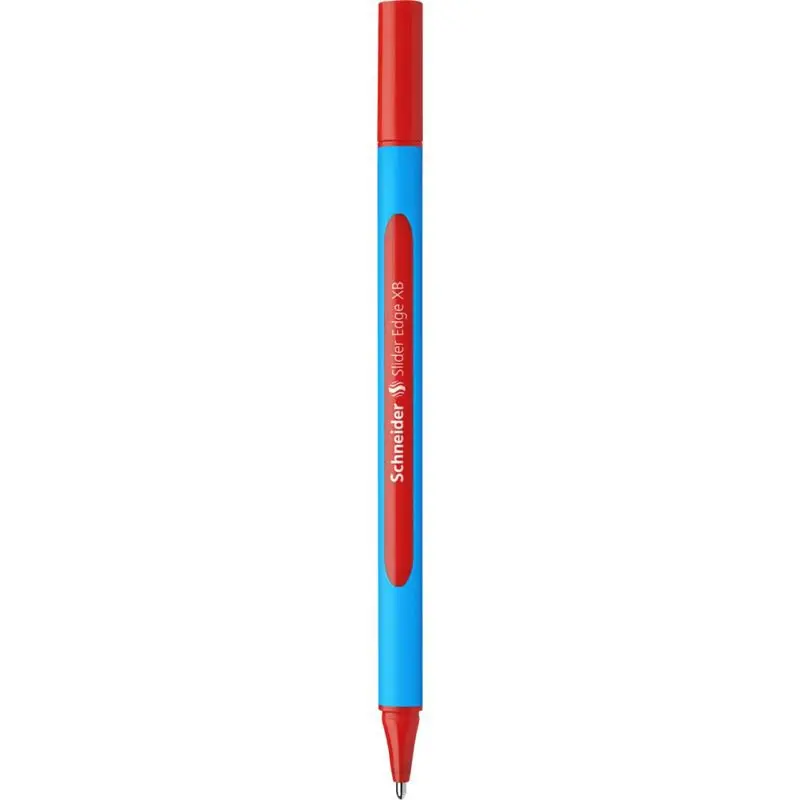 Schneider Slider Edge XB Ballpoint Pen Extra Broad Tip Red Ink with Rubberised Three Sided Barrel made of 83% Recycled Plastic (Pack 10) - 152202