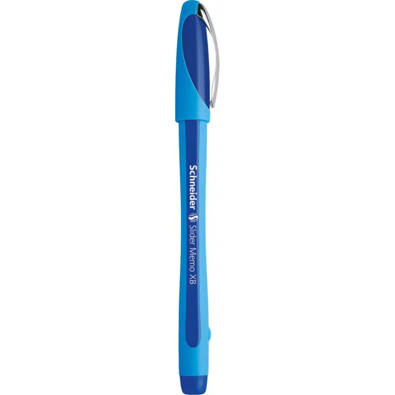 Schneider Slider Memo XB Ballpoint Pen Extra Broad Tip Blue Ink with Viscoglide Technology made of 85% Recycled Plastic (Pack 10) - 150203