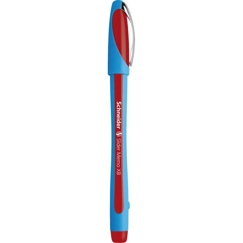 Schneider Slider Memo XB Ballpoint Pen Extra Broad Tip Red Ink with Viscoglide Technology made of 85% Recycled Plastic (Pack 10) - 150202