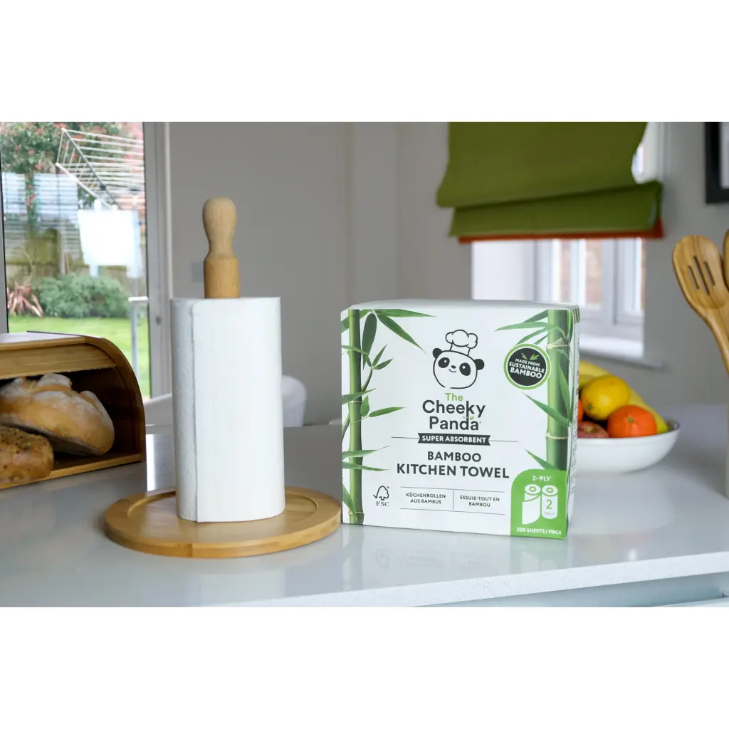 Cheeky Panda Sustainable Plastic-Free Bamboo Kitchen Rolls 5 Packs 2 (Pack 10 Rolls) - PFKITCHRL2X5