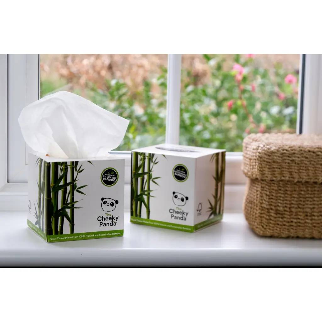 Cheeky Panda Sustainable Plastic-Free Bamboo Cube Facial Tissue 56 Sheets Per Pack (Pack 12 ) - CUBFTX12