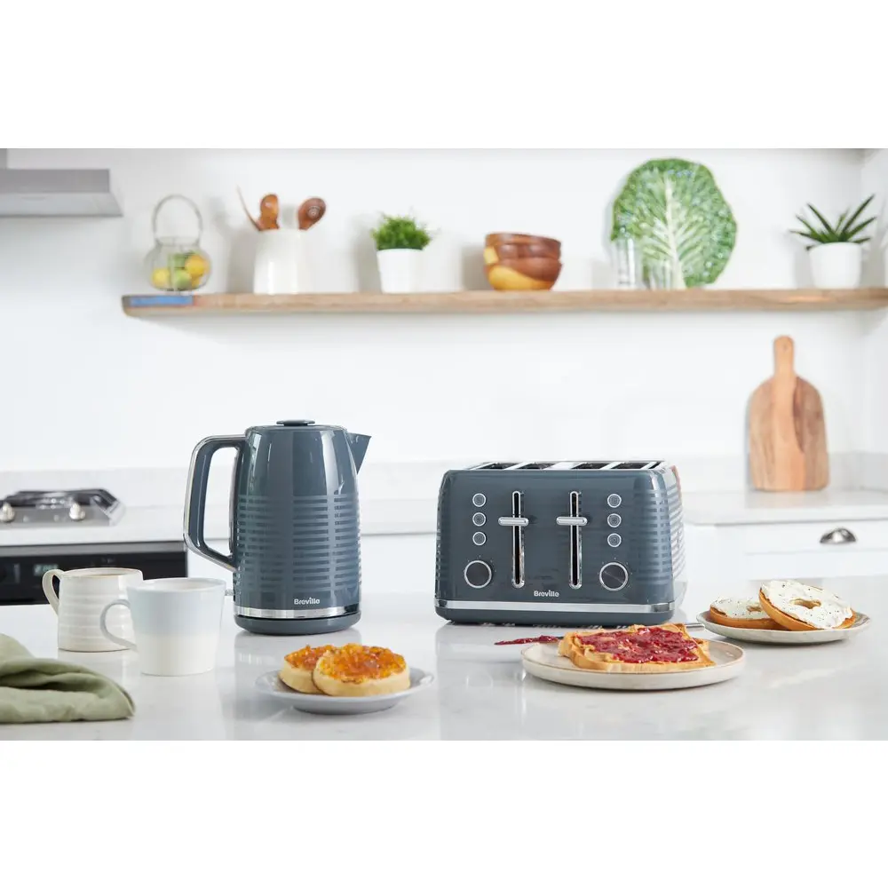 Breville Zen Electric 3kW Kettle 1.7L capacity Fast Boil Grey & Silver Chrome - VKT250