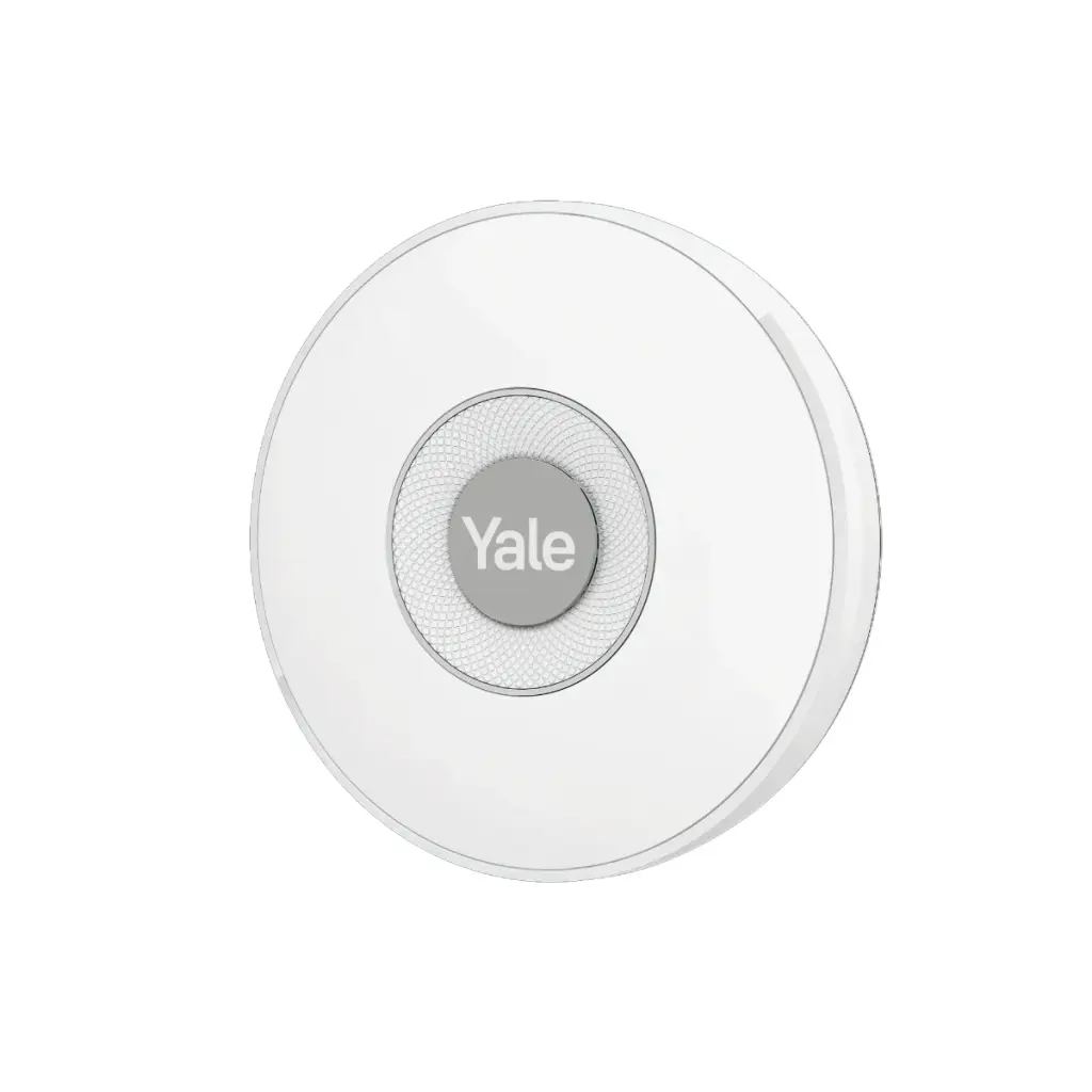 Yale Indoor Siren - Adjustable 85dB Siren; Sounds when Alarm is Triggered; Built-in LED; Indoor Use; Up to 1km Range Protection