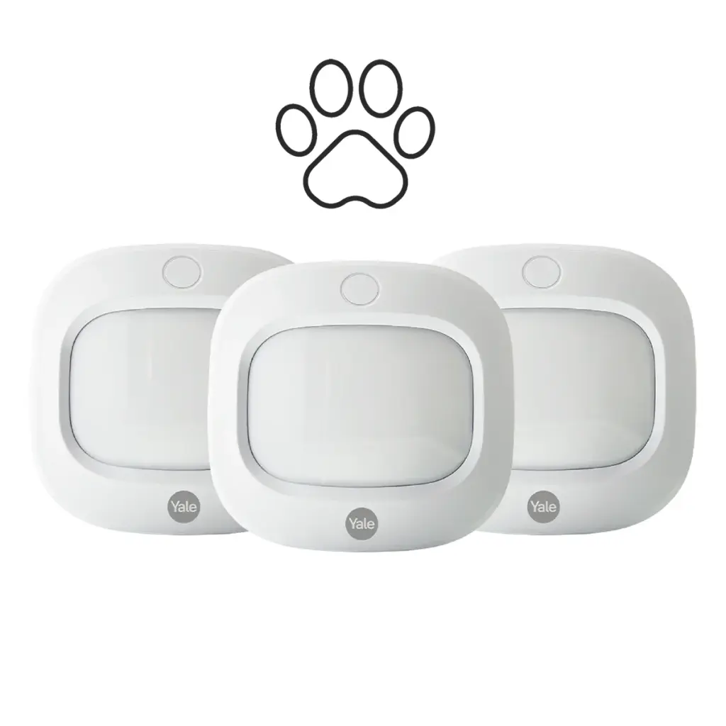 Yale Pet Friendly Motion Detector 3 Pack - Wireless; 200m Range; Intruder and Sync Alarm Accessory