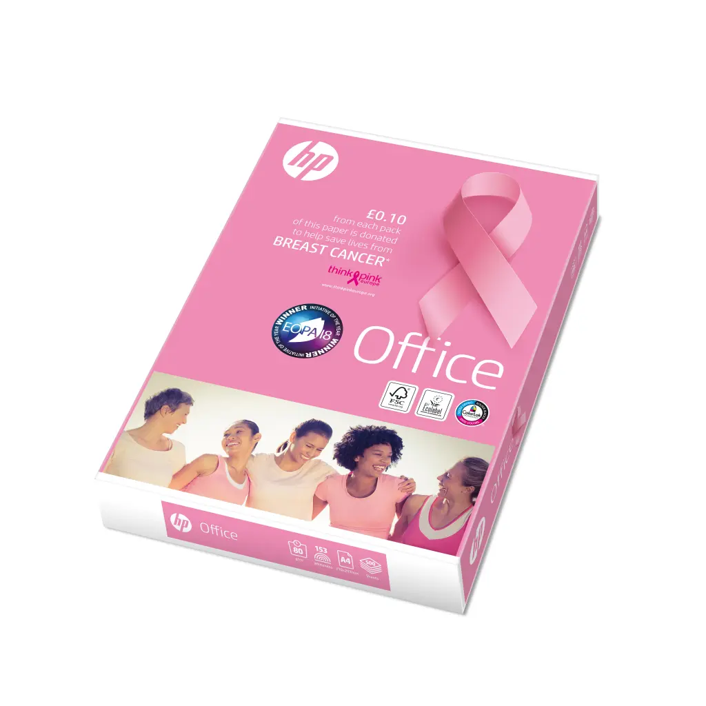 HP Office Pink Ream Paper A4 80gsm Box of 5 reams CHPOP080X762