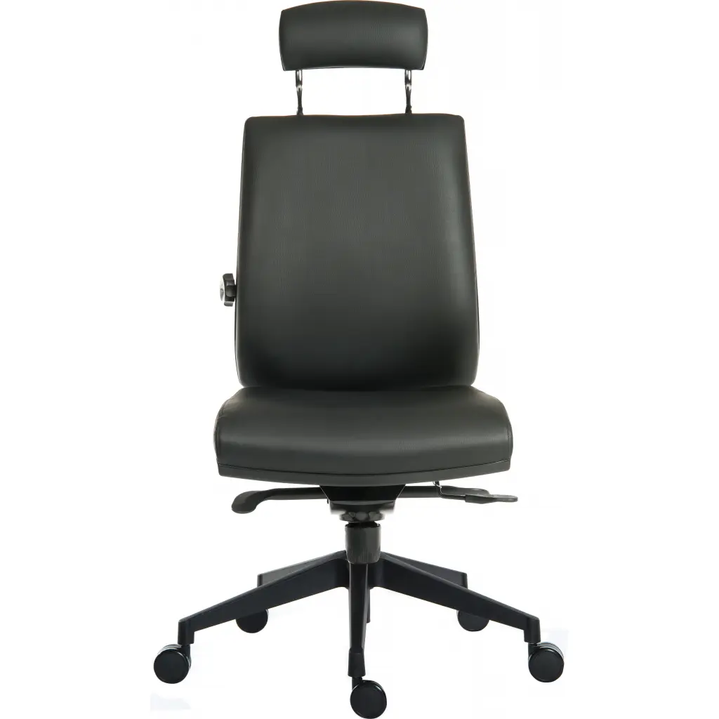 Teknik Office Ergo Plus Ergonomic Executive Operator PU Office Chair With Headrest Black - Certified For 24 Hour Use - 9700PU/R510