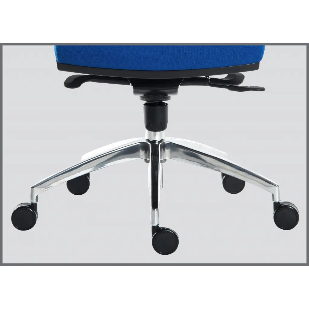 Teknik Office Ergo Plus Ergonomic Executive Operator Office Chair With Headrest and Premier Base Blue - Certified For 24 Hour Use - 9700BLU/R530