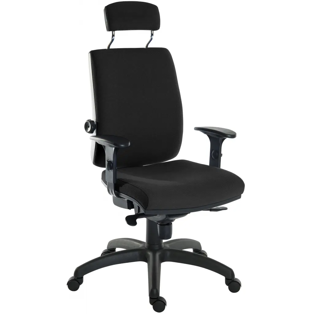 Teknik Office Ergo Plus Ergonomic Executive Operator Office Chair With Headrest Black - Certified For 24 Hour Use - 9700BLK/R510