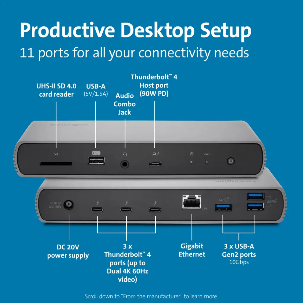 Kensington SD5700T Thunderbolt 4K Dual Dock K35175EU