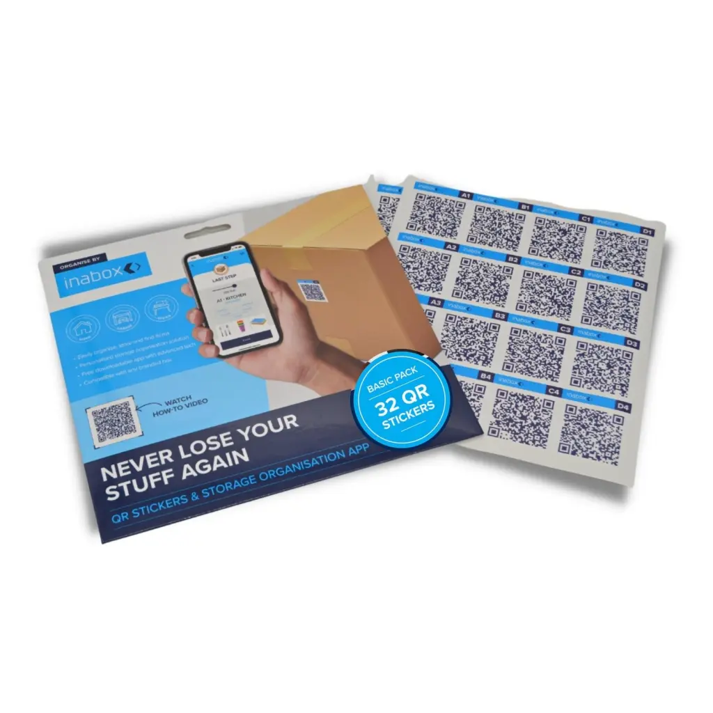 Inabox Organise By Inabox Pre-printed QR Stickers Storage Solution (Pack 32) - N70975