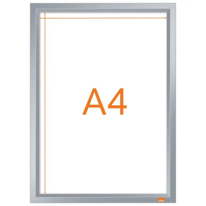 Nobo Impression Pro Wall Mounted A4 Poster Frame Literature Sign Holder With Anodised Clip Frame - 1915578