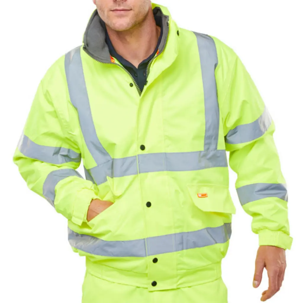 Beeswift Bomber Jacket Fleece Lined High Vis Yellow XX Large (Pack 1) - CBJFLSYXXL