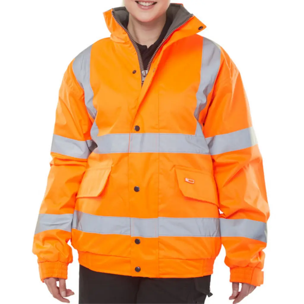 Beeswift Bomber Jacket Fleece Lined High Vis Orange XX Large (Pack 1) - CBJFLORXXL