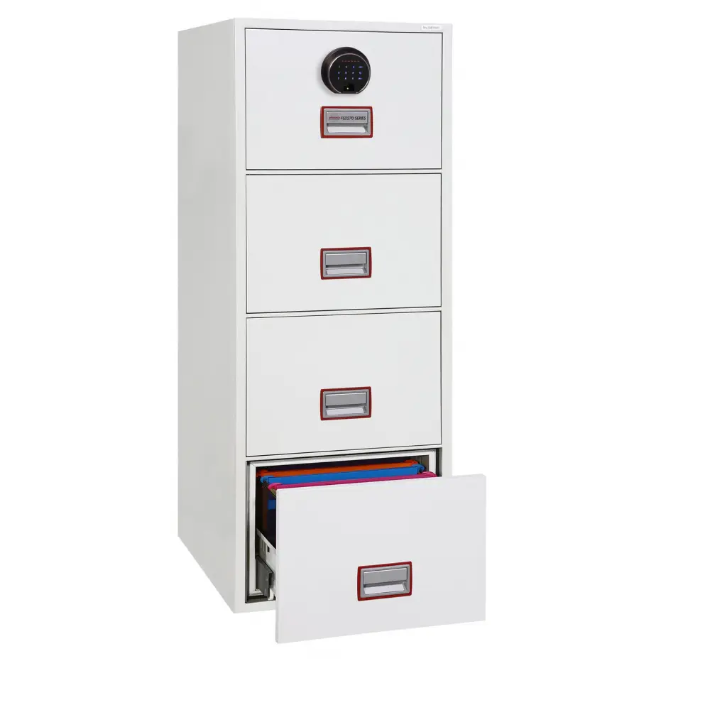 Phoenix World Class Vertical Fire File 4 Drawer Filing Cabinet With Fingerprint Lock - FS2274F