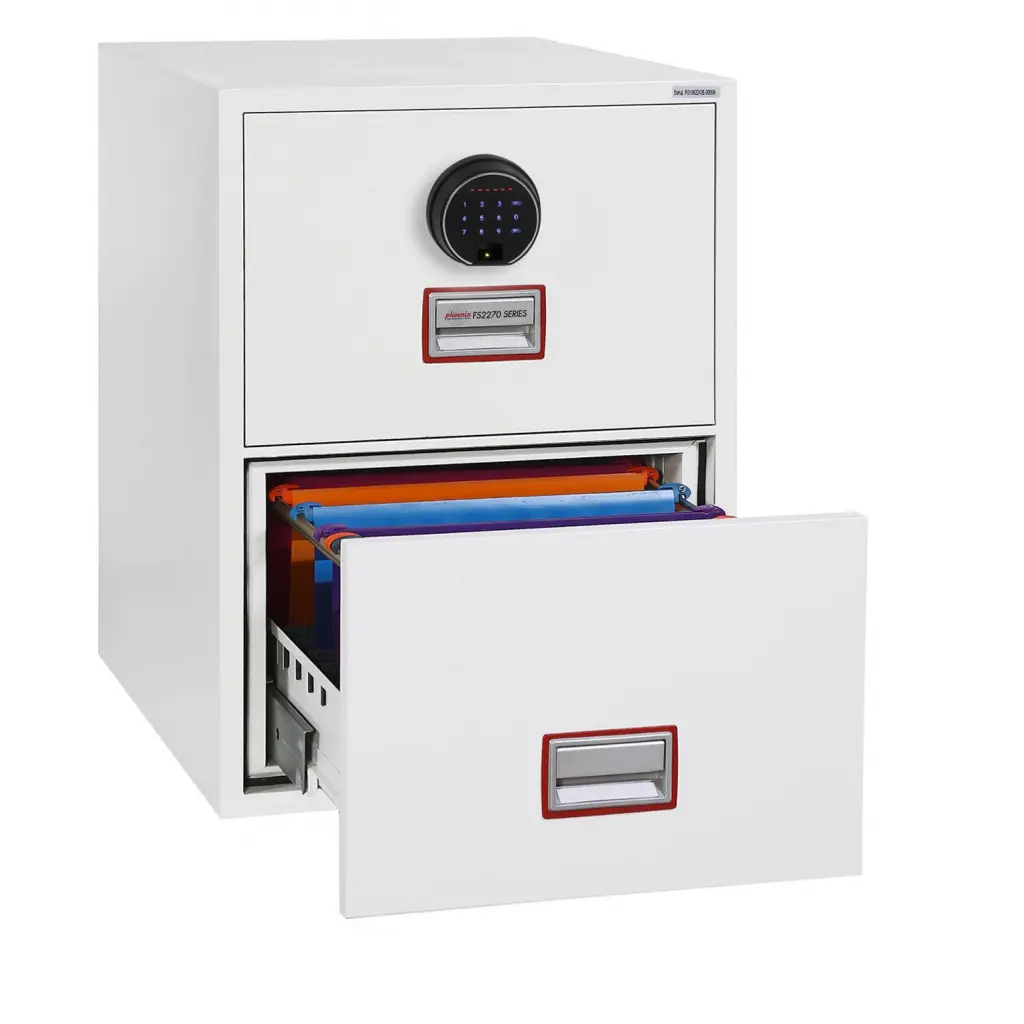 Phoenix World Class Vertical Fire File 2 Drawer Filing Cabinet With Fingerprint Lock - FS2272F